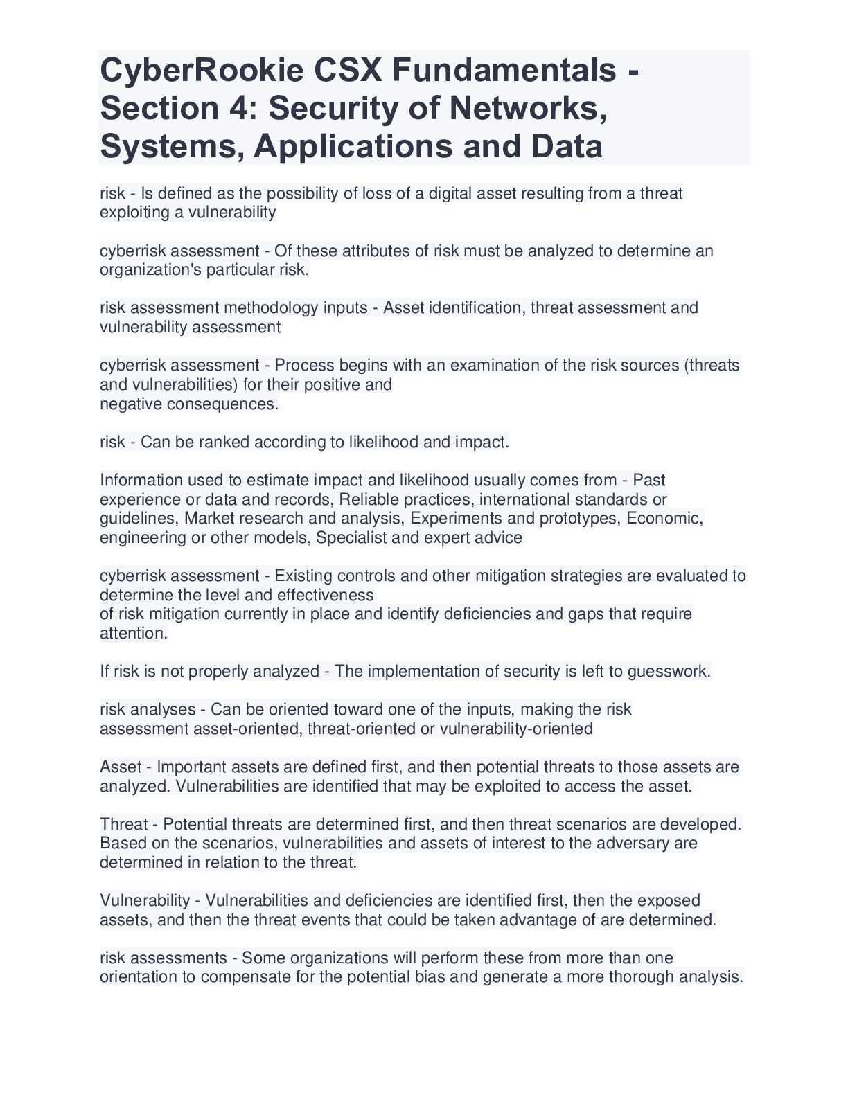 Preview of CyberRookie CSX Fundamentals - Section 4: Security of Networks, Systems, Applications and